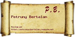 Petruny Bertalan névjegykártya